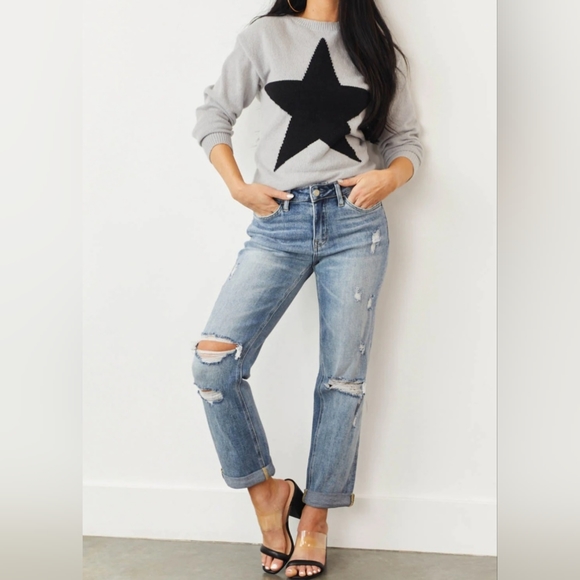 VERVET BY FLYING MONKEY Boyfriend Jeans Size 0(24) Dreamland Straight Relaxed - Picture 7 of 14